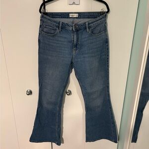 Abercrombie & Fitch Mid-Rise Medium Blue Flare Jeans